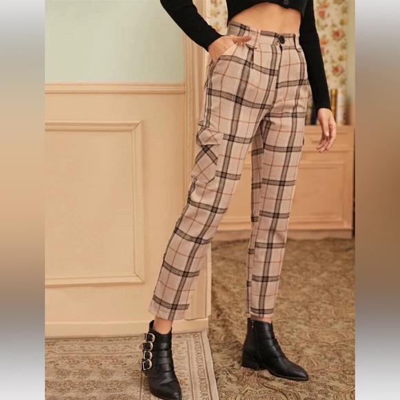 ❗2/$20❗Flap Pocket Plaid Straight Pants - Picture 1 of 12